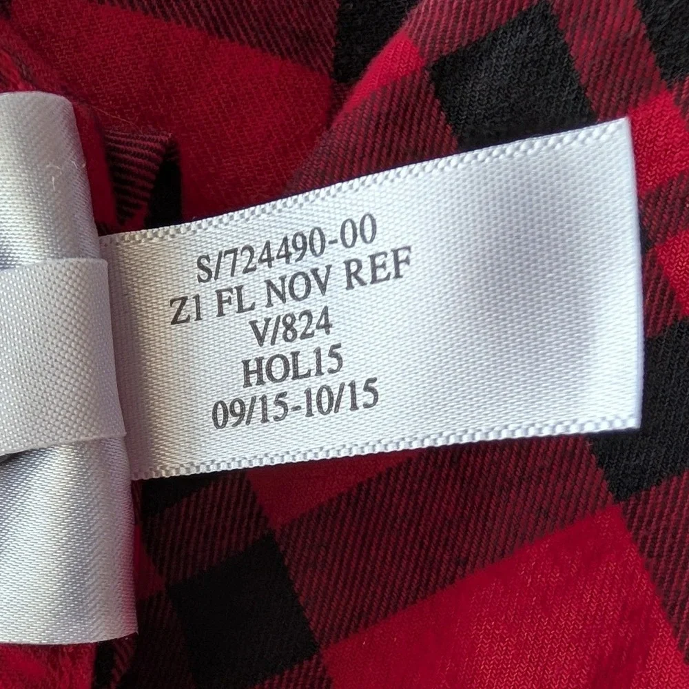 Banana Republic Shirt Mens XL Red Black Plaid Slim Fit Flannel Button Down‎
